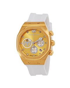 Unisex Reef Chronograph Silicone Gold and Silver Dial Watch
