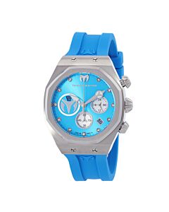 Unisex Reef Chronograph Silicone Sky Blue and Silver Dial Watch