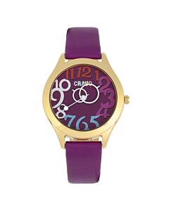 Unisex Spirit Leatherette Purple Dial Watch