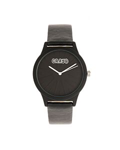 Unisex Splat Leatherette Black Dial Watch