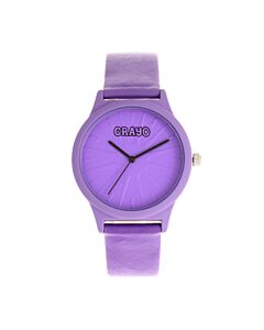 Unisex Splat Leatherette Purple Dial Watch