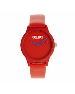 Unisex Splat Leatherette Red Dial