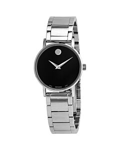 Unisex Stainless Steel Black Museum Dial Watch