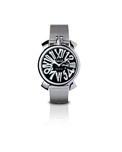 Unisex Stainless Steel & Milanese Mesh Black Dial Watch