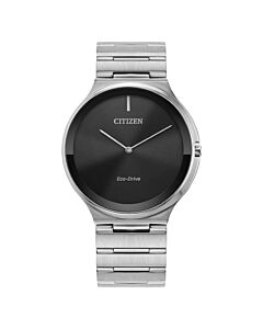 Unisex Stiletto Stainless Steel Black Dial Watch