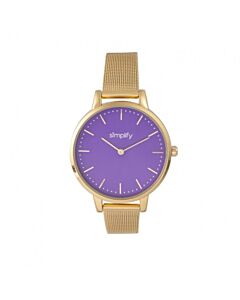 Unisex The 5800 Stainless Steel Purple Dial Watch