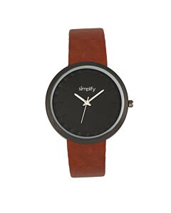 Unisex The 6000 Leatherette Black Dial Watch