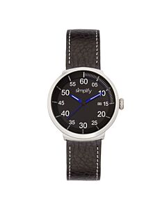 Unisex The 7100 Leather Black Dial Watch