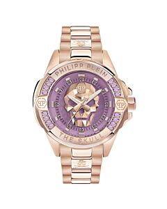 Unisex The Skull Stainless Steel Lilac Dial Watch