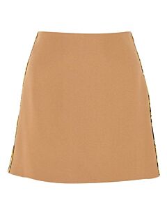 Versace Ladies Caramel Baroque Print Piping Mini Skirt, Brand Size 36 (US Size 0)
