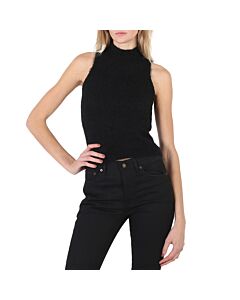Versace Ladies Fluffy Knitted Wool-blend Top