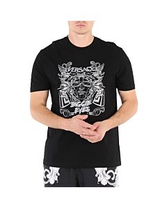 Versace Men's Black Medusa Head-Print T-Shirt