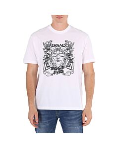 Versace Men's Optical White Medusa Head-Print T-Shirt