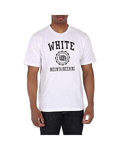 White Mountaineering Men's White Short Sleeve College Logo Print T-Shirt