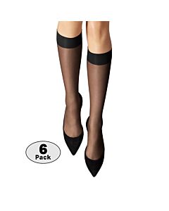 Wolford Nude 8 Sheer Knee-high Stockings In Black Set of 6