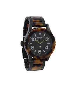 Women's 38-20 Stainless Steel with Tortoise-shell Acetate Black Dial Watch