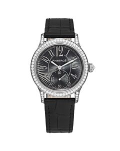 Women's Agathon Leather Black Dial Watch