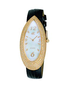 Women's AK2526-L2G Genuine Leather Gold-tone Dial Watch