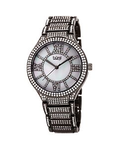 Women's Alloy Crystal Encrusted Mother of Pearl (Crystal-set) Dial Watch