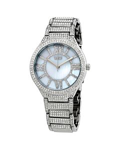 Women's Alloy Crystal Encrusted White Dial Watch