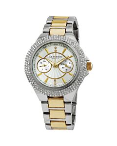 Women's Yellow and Silver-tone Alloy Silver Dial