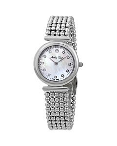 Women's Allure Stainless Steel Bead Silver Dial Watch