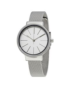 Women's Ancher Stainless Steel Mesh White Dial Watch