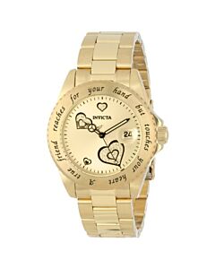 Women's Angel White Crystals Gold Dial 18K Gold Plated Stainless Steel