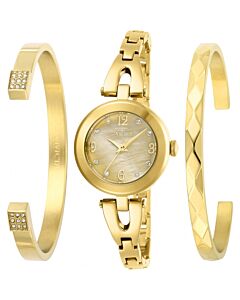 Women's Angel Stainless Steel Gold Mother of Pearl Dial Watch