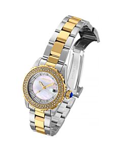 Women's Angel Stainless Steel White Mother of Pearl Dial Watch