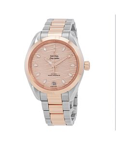 Women's Aqua Terra Stainless Steel and 18kt Rose Gold Grey Dial Watch