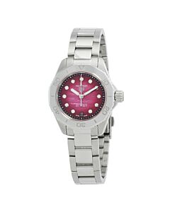 Women's Aquaracer Professional 200 Stainless Steel Red Mother of Pearl Dial Watch
