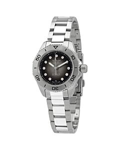 Women's Aquaracer Professional Stainless Steel Black Mother of Pearl Dial Watch