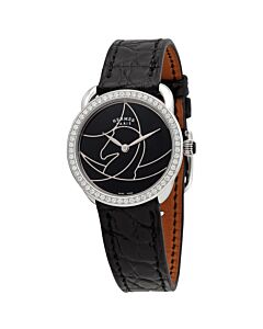 Womens-Arceau-Cavales-Alligator-Leather-Black-Enamel-Marquetry-Dial-Watch