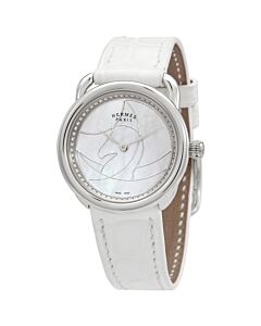Womens-Arceau-Cavales-Leather-Mother-of-Pearl-Marquetry-Dial-Watch