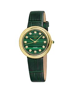 Women's Arezzo Leather Green Dial Watch