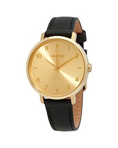 Women's Arrow Leather Leather Gold Dial Watch