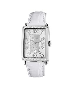Women's Avenue of Americas Calfskin Leather Silver/Mother of Pearl Dial Watch
