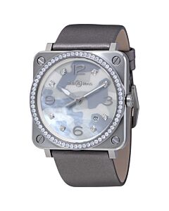 Women's Aviation Satin Grey Camouflage Mother of Pearl Dial Watch
