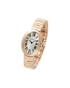 Women's Baignoire 18kt Rose Gold Silver Dial Watch
