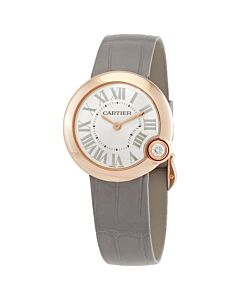 Women's Ballon Blanc de Cartier (Alligator) Leather Silver Dial Watch