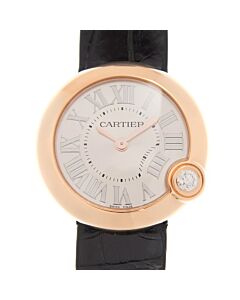 Women's Ballon Blanc de Cartier Leather Silver-tone Dial Watch