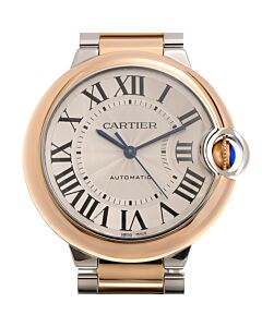 Women's Ballon Bleu de Cartier 18kt Rose Gold and Stainless Steel Silver (Guilloche) Dial Watch