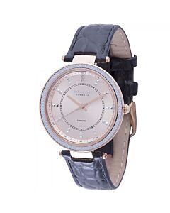Women's Ballrup Leather Rose Gold-tone Dial Watch