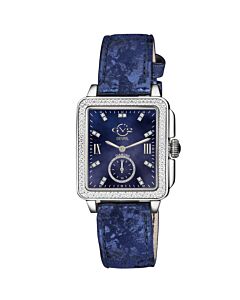 Women's Bari Leather Blue Mother of Pearl Dial Watch