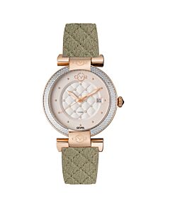 Women's Berletta Vegan (Vegan) Leather White (Quilted) (Diamond-set) Dial Watch