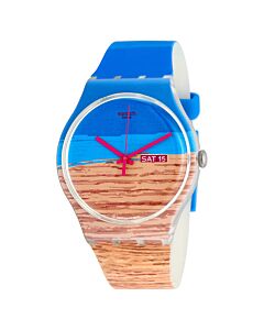 Women's Blue Pine Silicone Rubber Blue and Tan Dial Watch