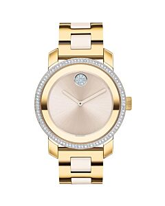 Women's Bold Stainless Steel Champagne Dial Watch
