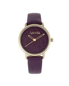 Women's Breckenridge Genuine Leather Purple Dial Watch