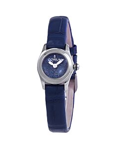 Women's Bubble Mini Leather Blue Dial Watch